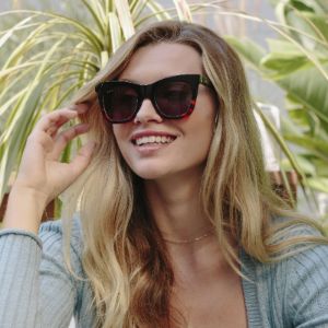 KAIA - BLACK TORTOISE + GREY POLARIZED SUNGLASSES sold by Diff Eyewear