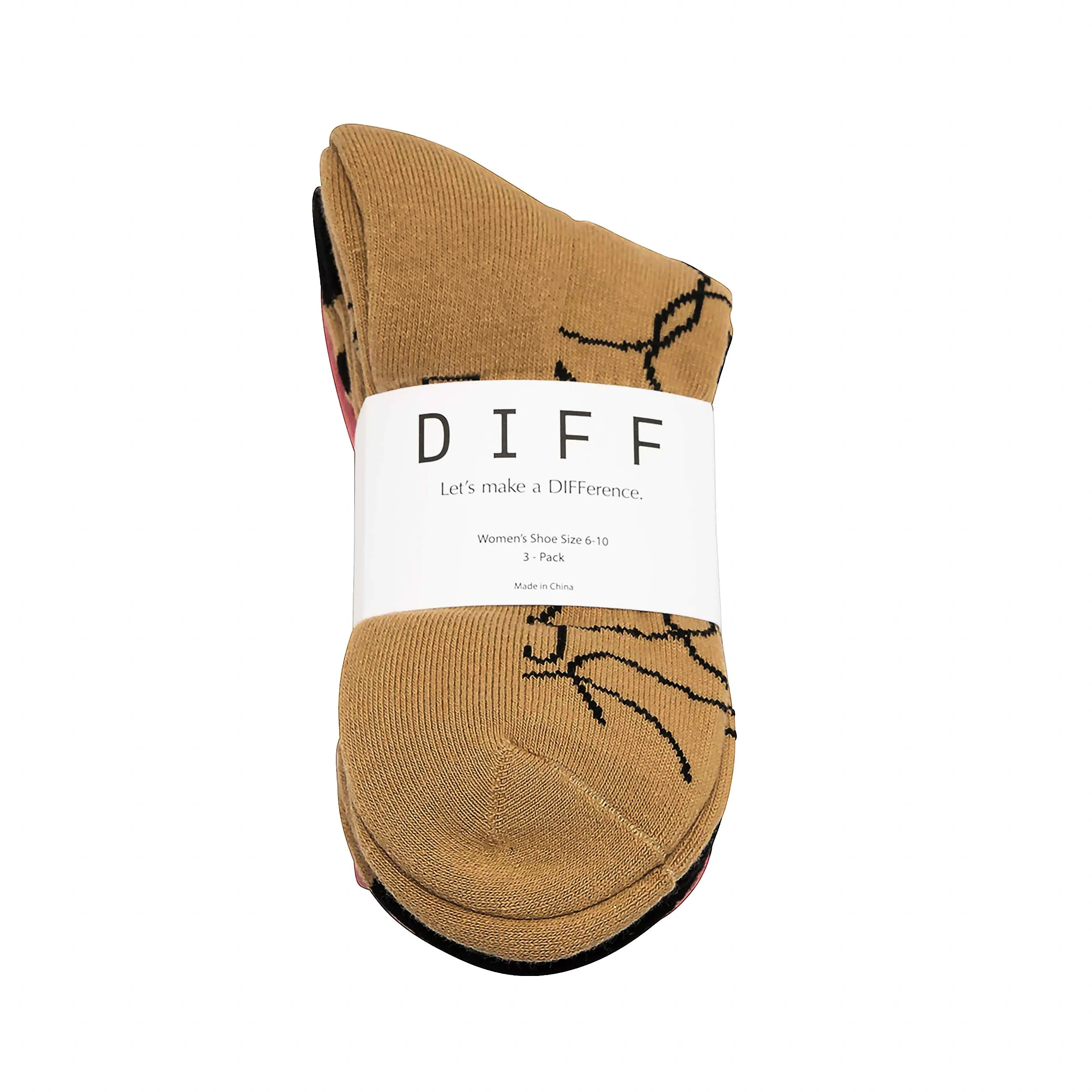 CREW SOCK TRIO - ABSTRACT CIRCLES + LEOPARD + PINK sold by Diff Eyewear product image thumbnail 2