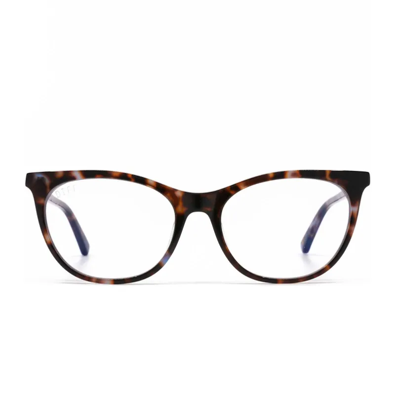 JADE - WINE TORTOISE + CLEAR GLASSES sold by Diff Eyewear