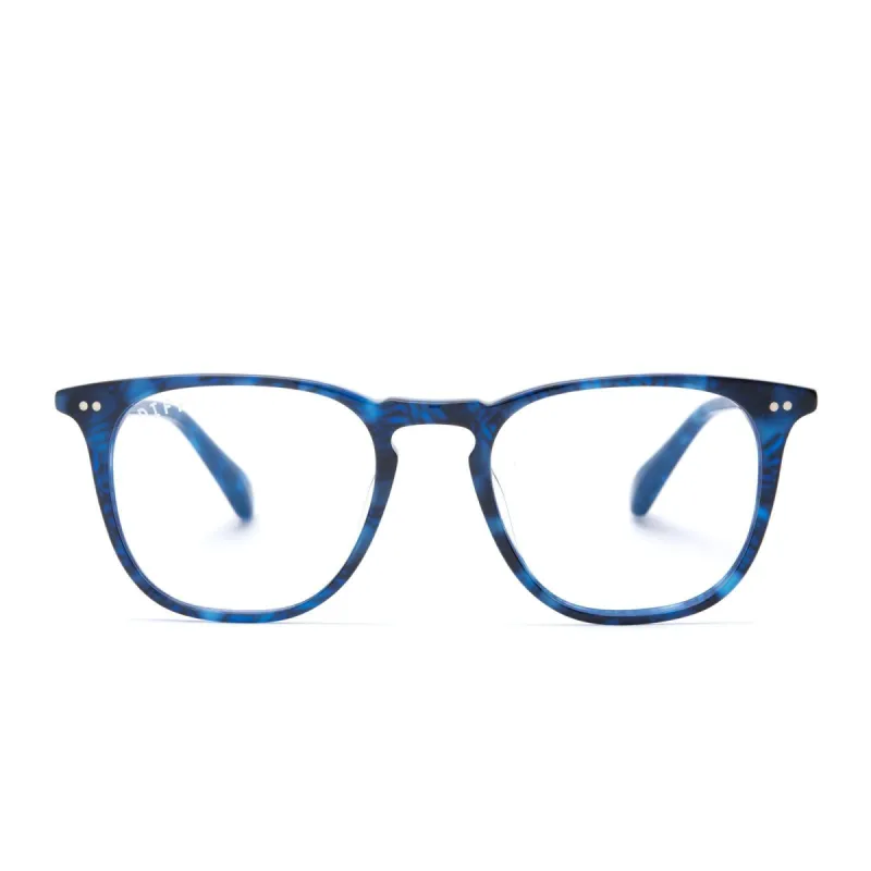 MAXWELL - REGAL BLUE TORTOISE + CLEAR GLASSES sold by Diff Eyewear