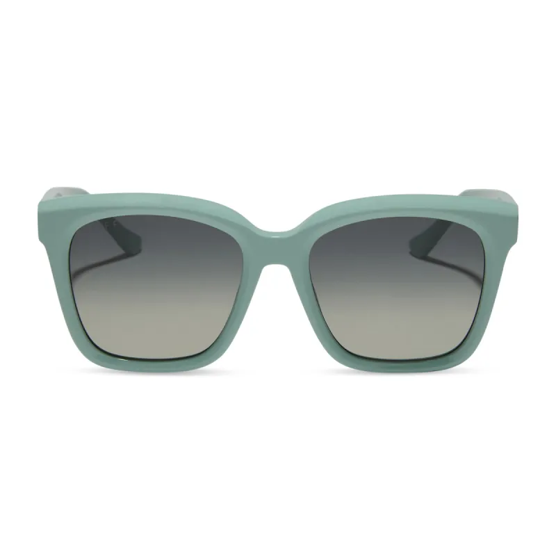 MEREDITH - STEEL TEAL + GREY GRADIENT + POLARIZED SUNGLASSES sold by Diff Eyewear
