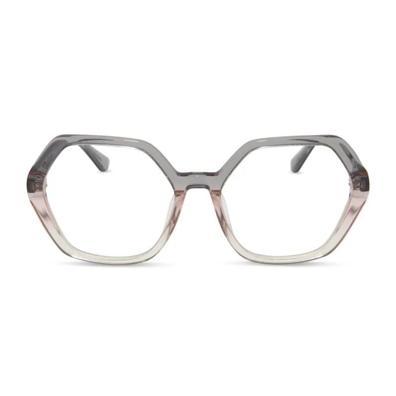 DIXIE - SMOKE ROSE CRYSTAL OMBRE + PRESCRIPTION GLASSES sold by Diff Eyewear