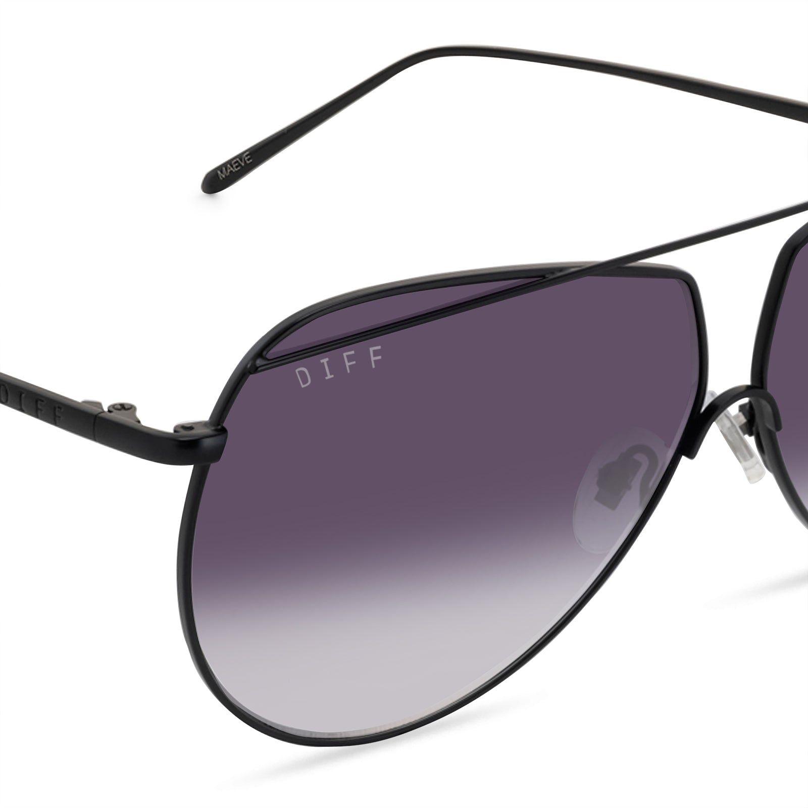 MAEVE - MATTE BLACK + GREY GRADIENT SHARP SUNGLASSES sold by Diff Eyewear product image thumbnail 4