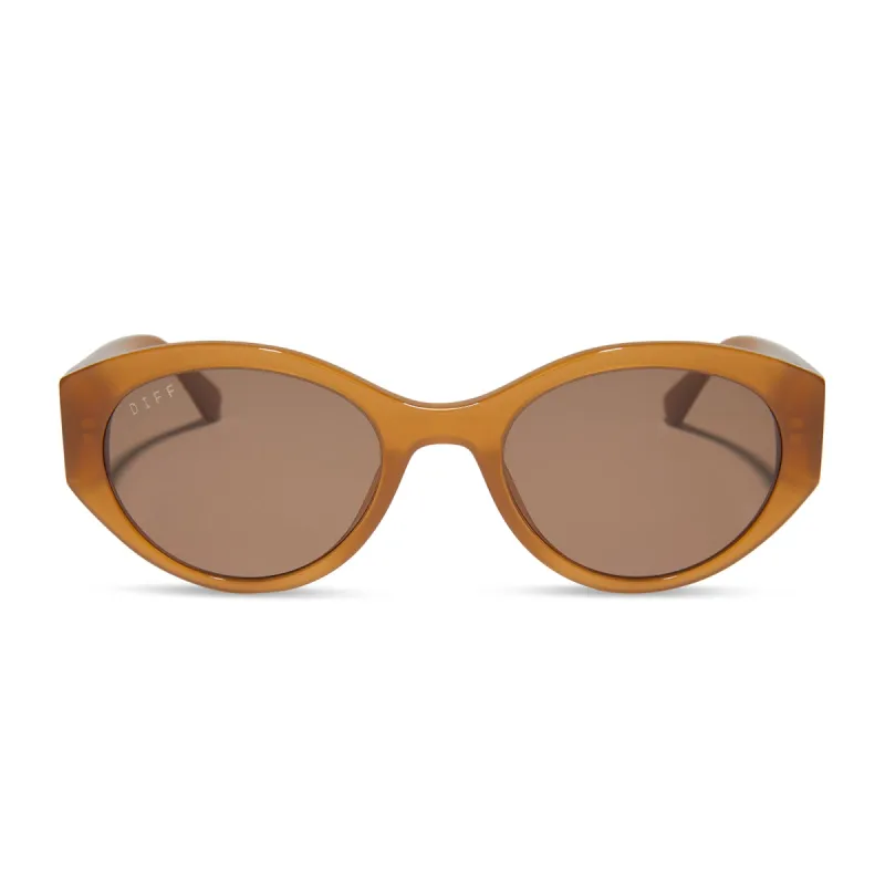 LINNEA - SALTED CARAMEL + BROWN SUNGLASSES sold by Diff Eyewear