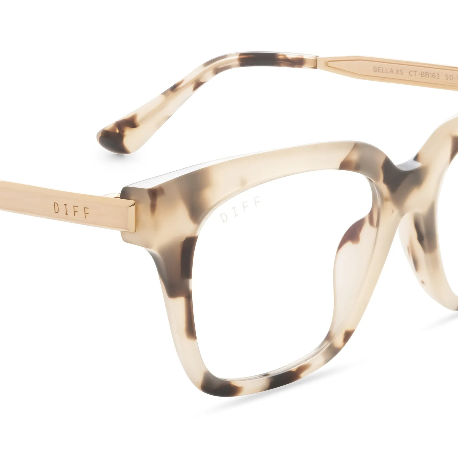 BELLA XS - CREAM TORTOISE + BLUE LIGHT GLASSES sold by Diff Eyewear product image thumbnail 3