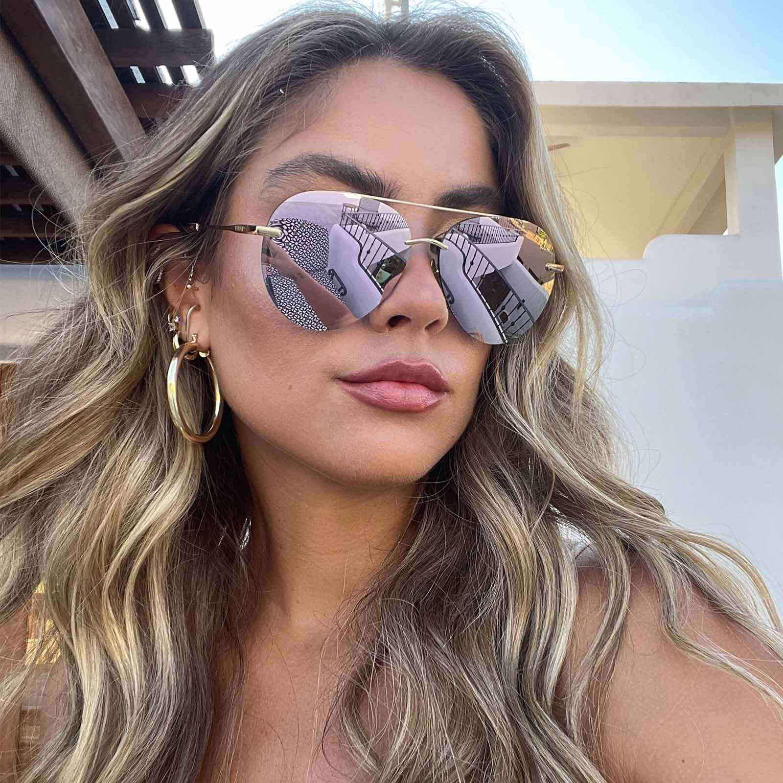 LENOX - GOLD + BEIGE MIRROR SUNGLASSES sold by Diff Eyewear product image thumbnail 5