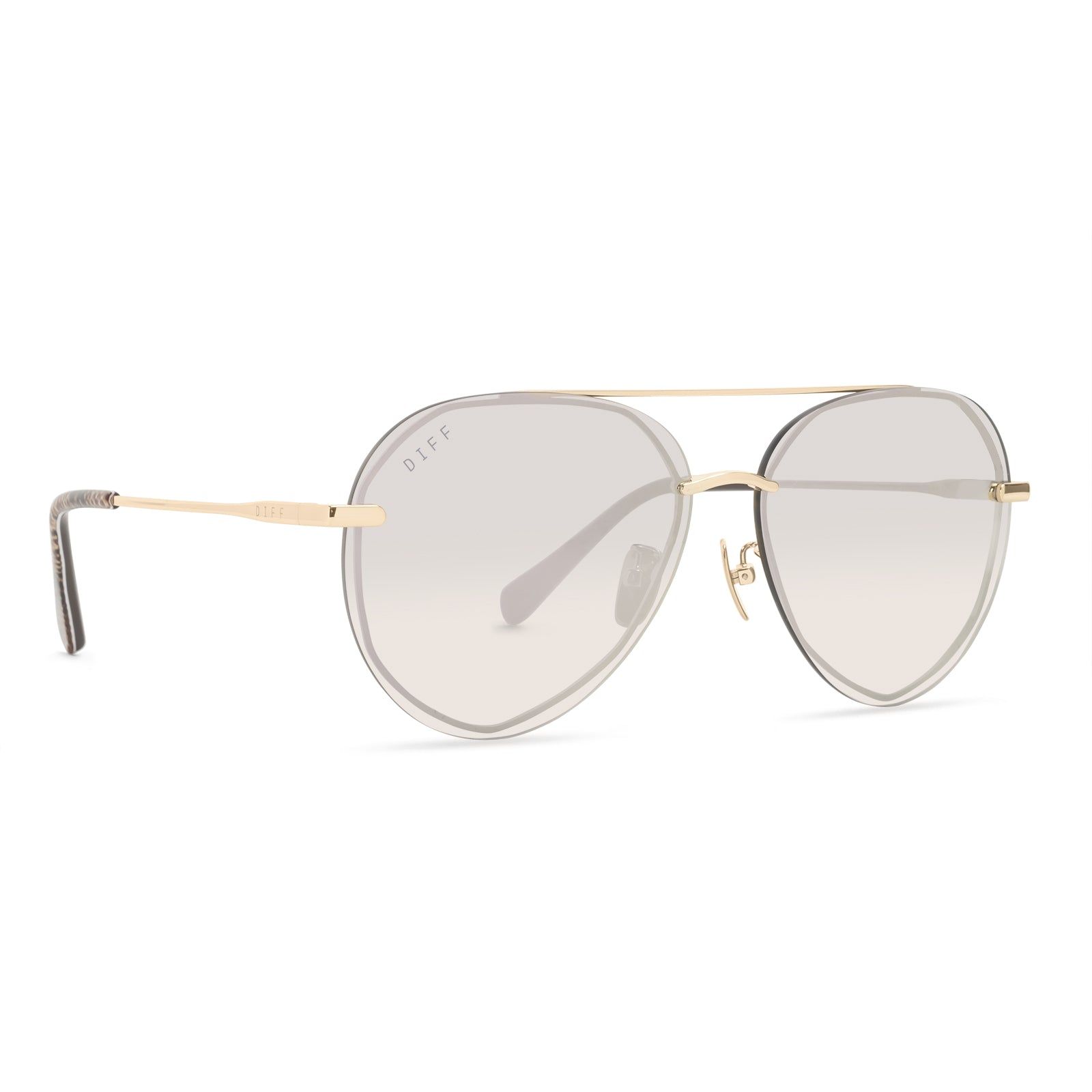 LENOX - GOLD + BEIGE MIRROR SUNGLASSES sold by Diff Eyewear product image thumbnail 2
