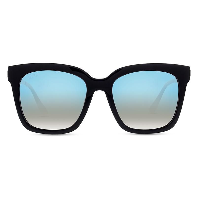 BELLA - BLACK + BLUE FLASH + POLARIZED SUNGLASSES sold by Diff Eyewear