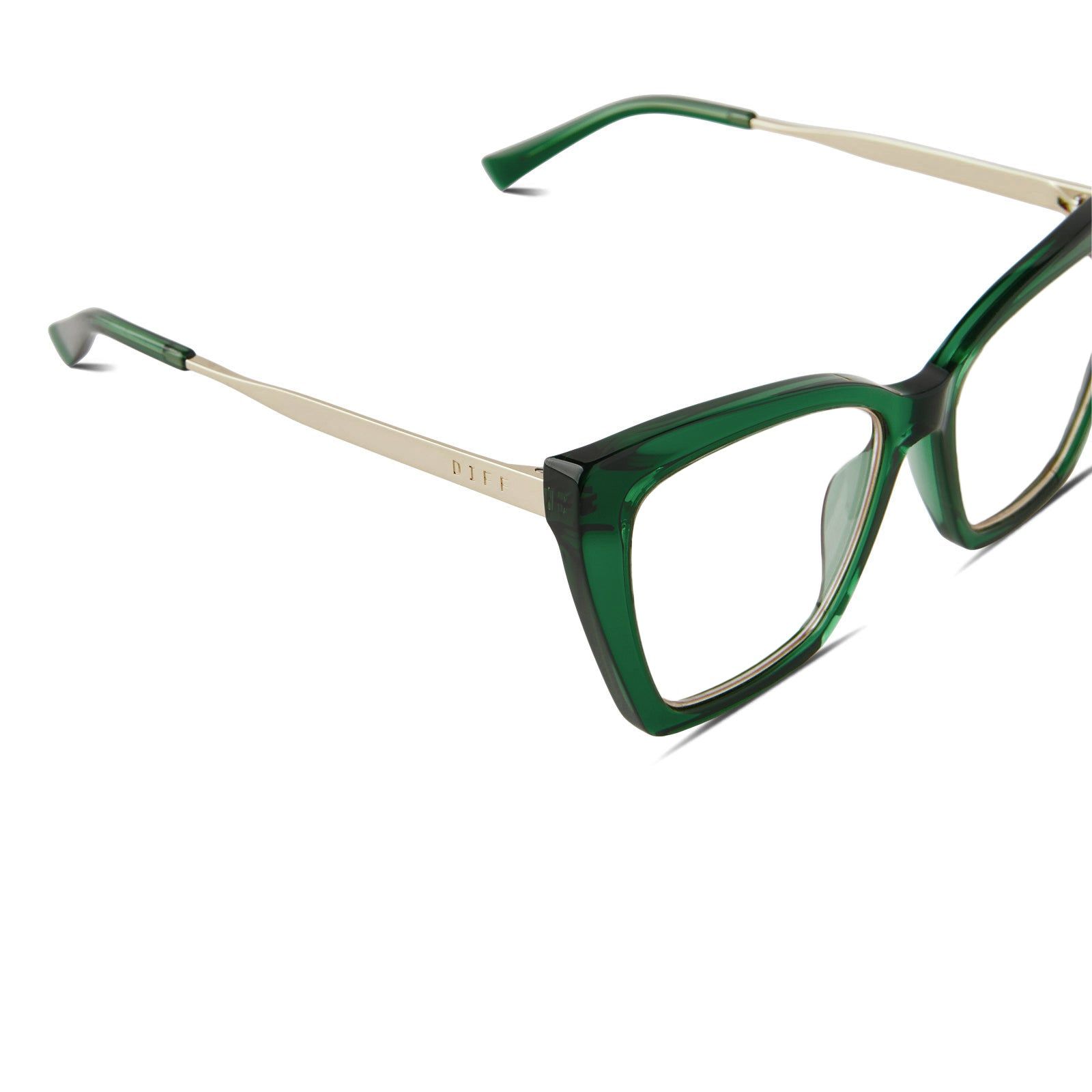 BECKY IV XS - DEEP IVY + CLEAR GLASSES sold by Diff Eyewear product image thumbnail 4