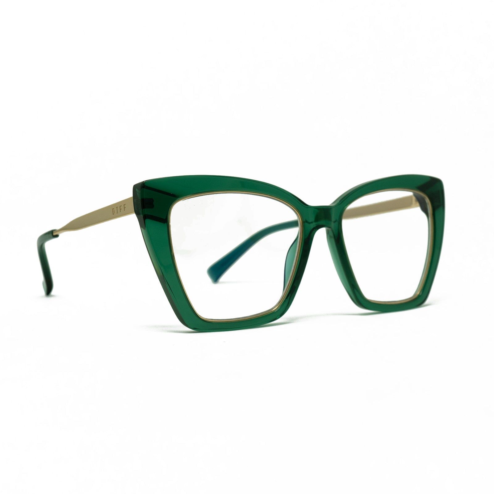 BECKY IV XS - DEEP IVY + CLEAR GLASSES sold by Diff Eyewear product image thumbnail 2