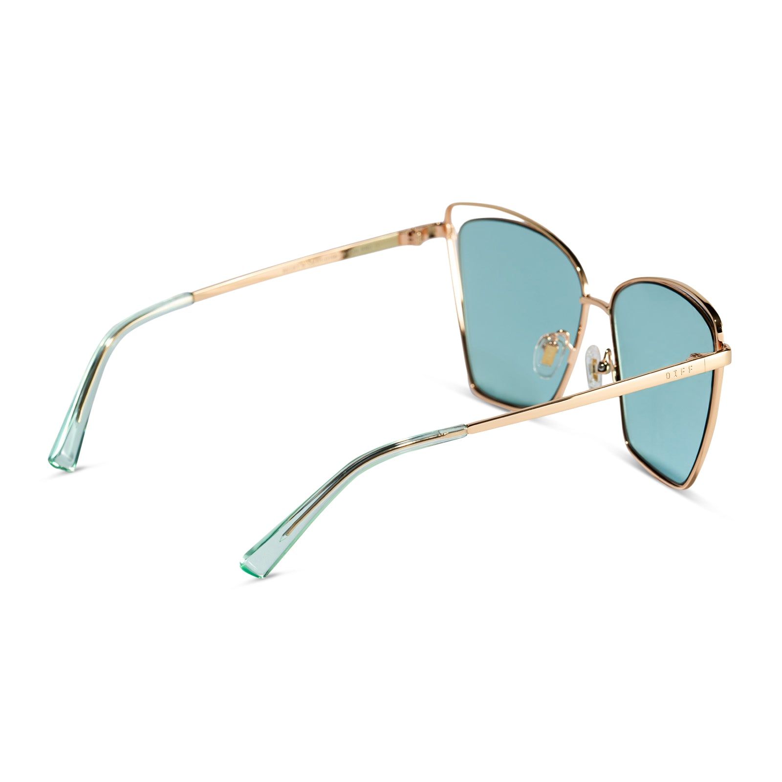 BECKY III - GOLD + TURQUOISE MIRROR SUNGLASSES sold by Diff Eyewear product image thumbnail 3