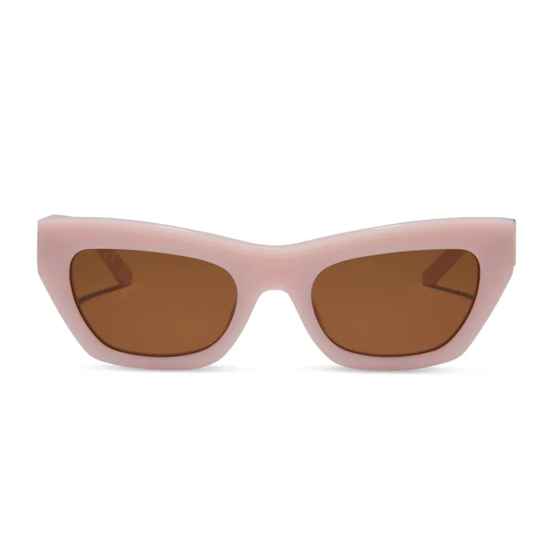 KATARINA - PINK VELVET + BROWN SUNGLASSES sold by Diff Eyewear