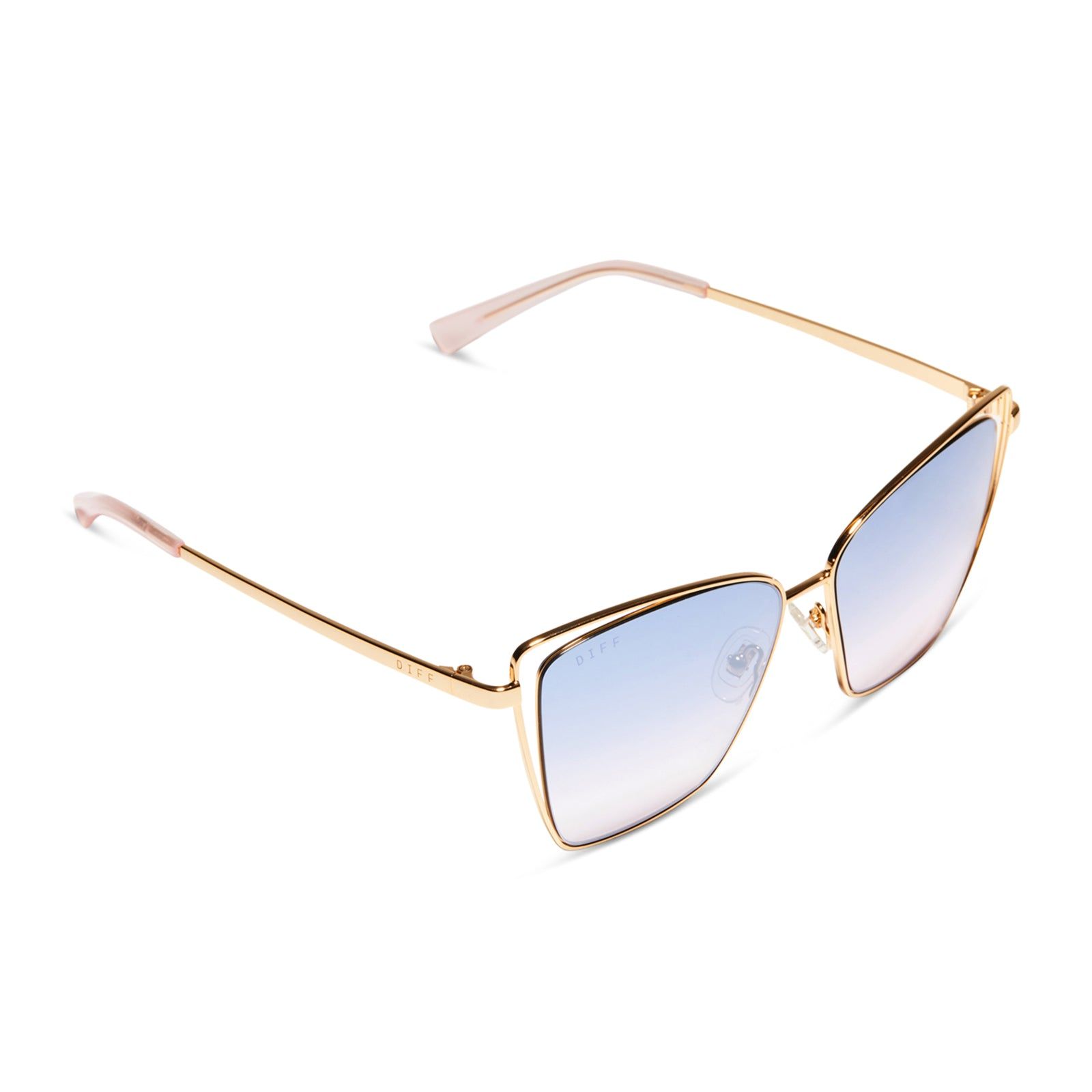 BECKY III - GOLD + LAVENDER ROSE GRADIENT FLASH SUNGLASSES sold by Diff Eyewear product image thumbnail 4