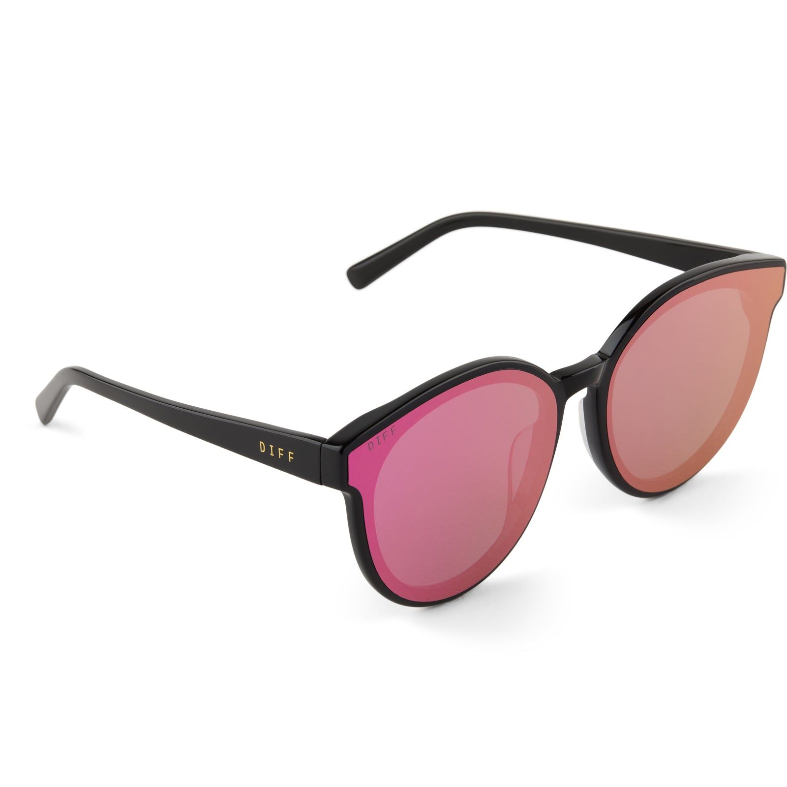 GEMMA - BLACK + PINK RUSH MIRROR SUNGLASSES sold by Diff Eyewear product image thumbnail 4