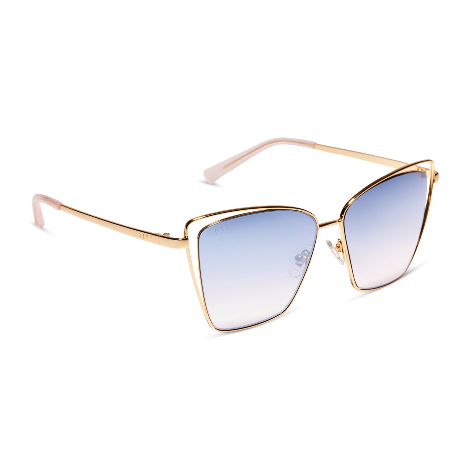 BECKY III - GOLD + LAVENDER ROSE GRADIENT FLASH SUNGLASSES sold by Diff Eyewear product image thumbnail 2