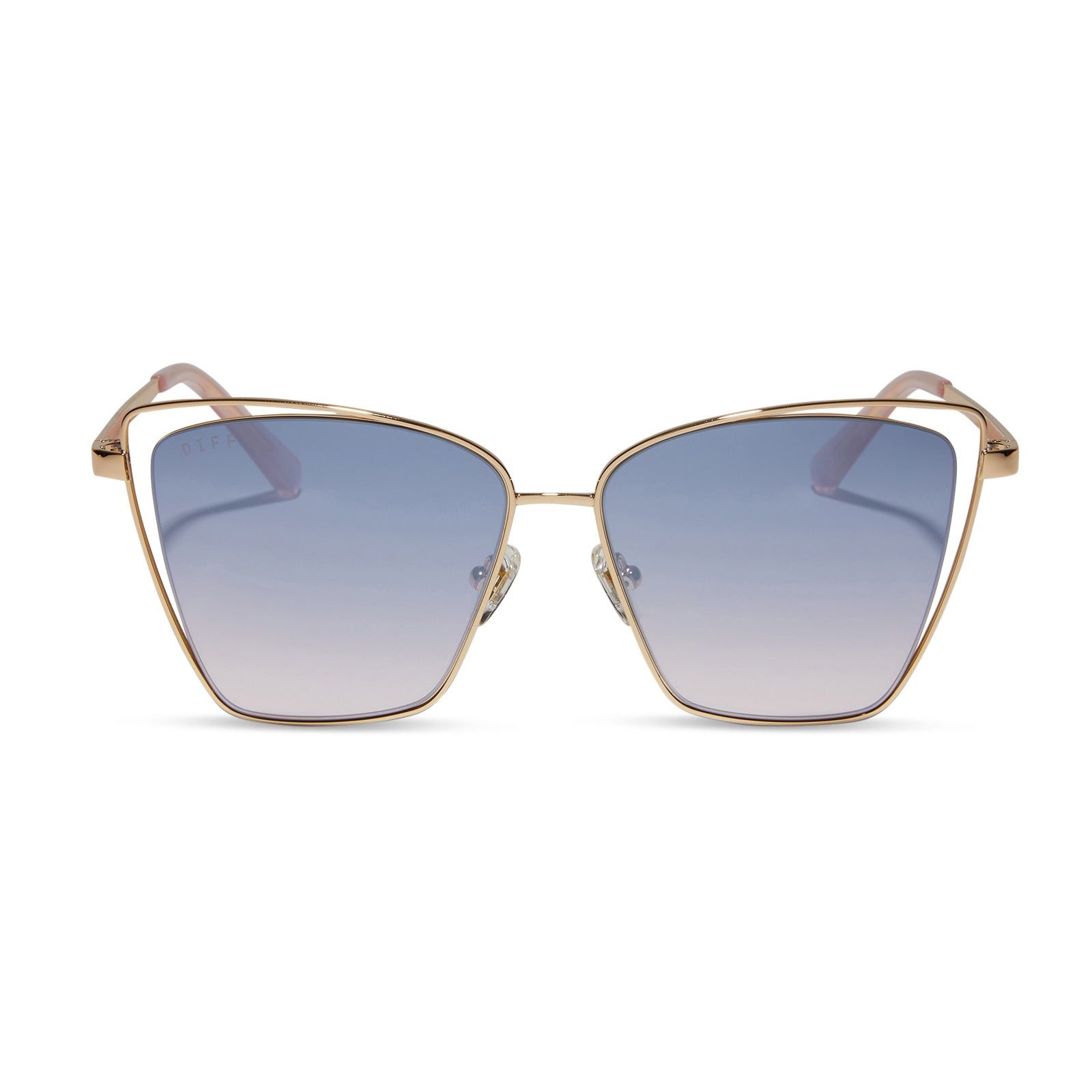 BECKY III - GOLD + LAVENDER ROSE GRADIENT FLASH SUNGLASSES sold by Diff Eyewear