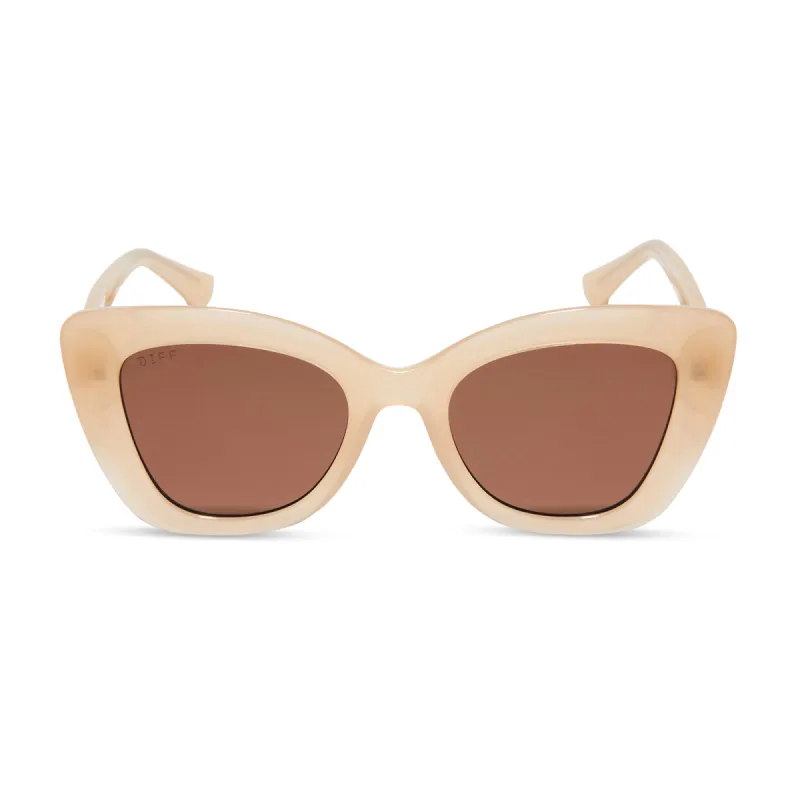 MELODY - MILKY NUDE + SOLID BROWN SUNGLASSES sold by Diff Eyewear