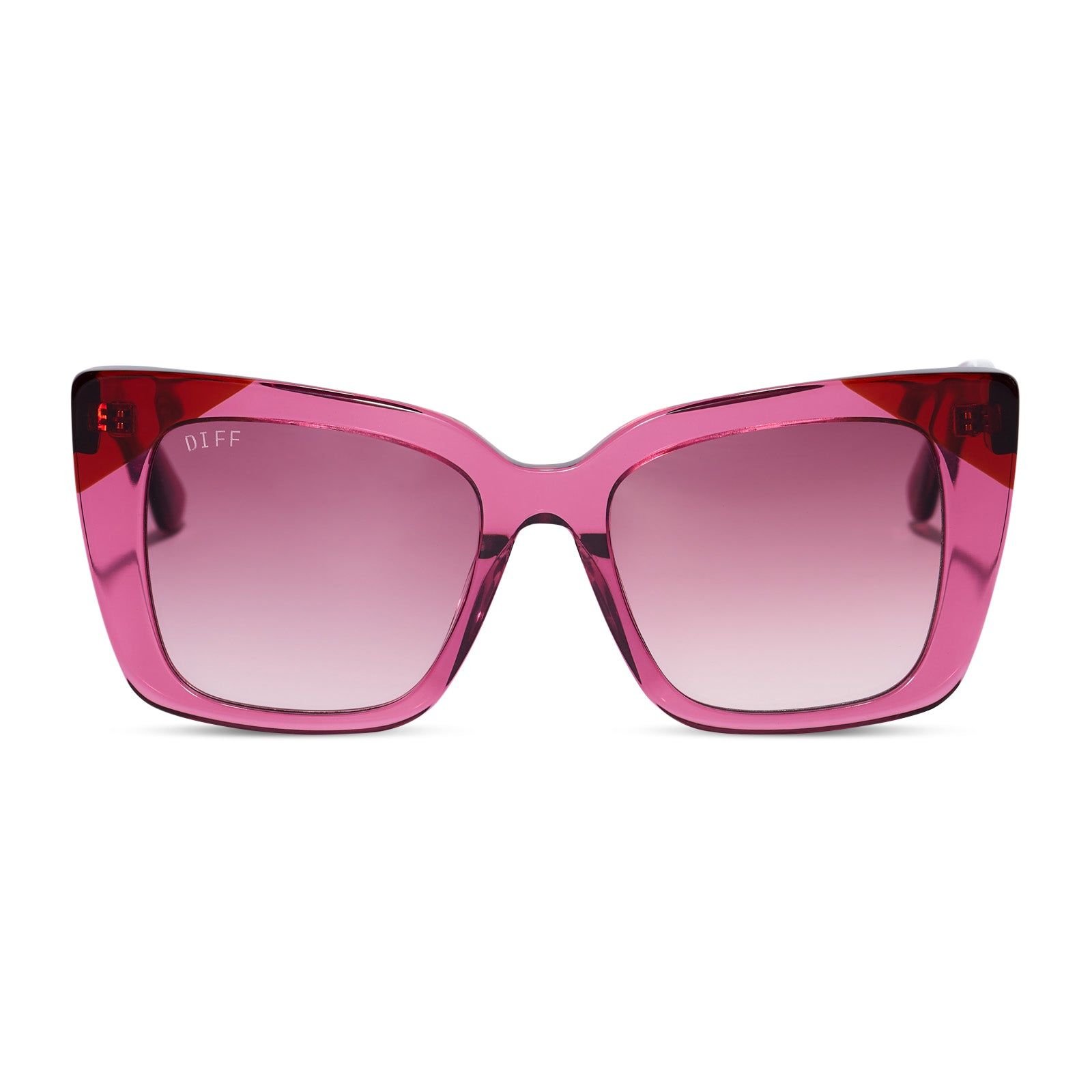 LIZZY - MACARENA PINK CRYSTAL + WINE GRADIENT SUNGLASSES sold by Diff Eyewear