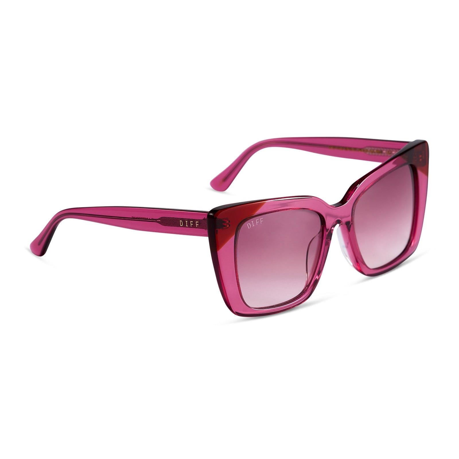 LIZZY - MACARENA PINK CRYSTAL + WINE GRADIENT SUNGLASSES sold by Diff Eyewear product image thumbnail 2