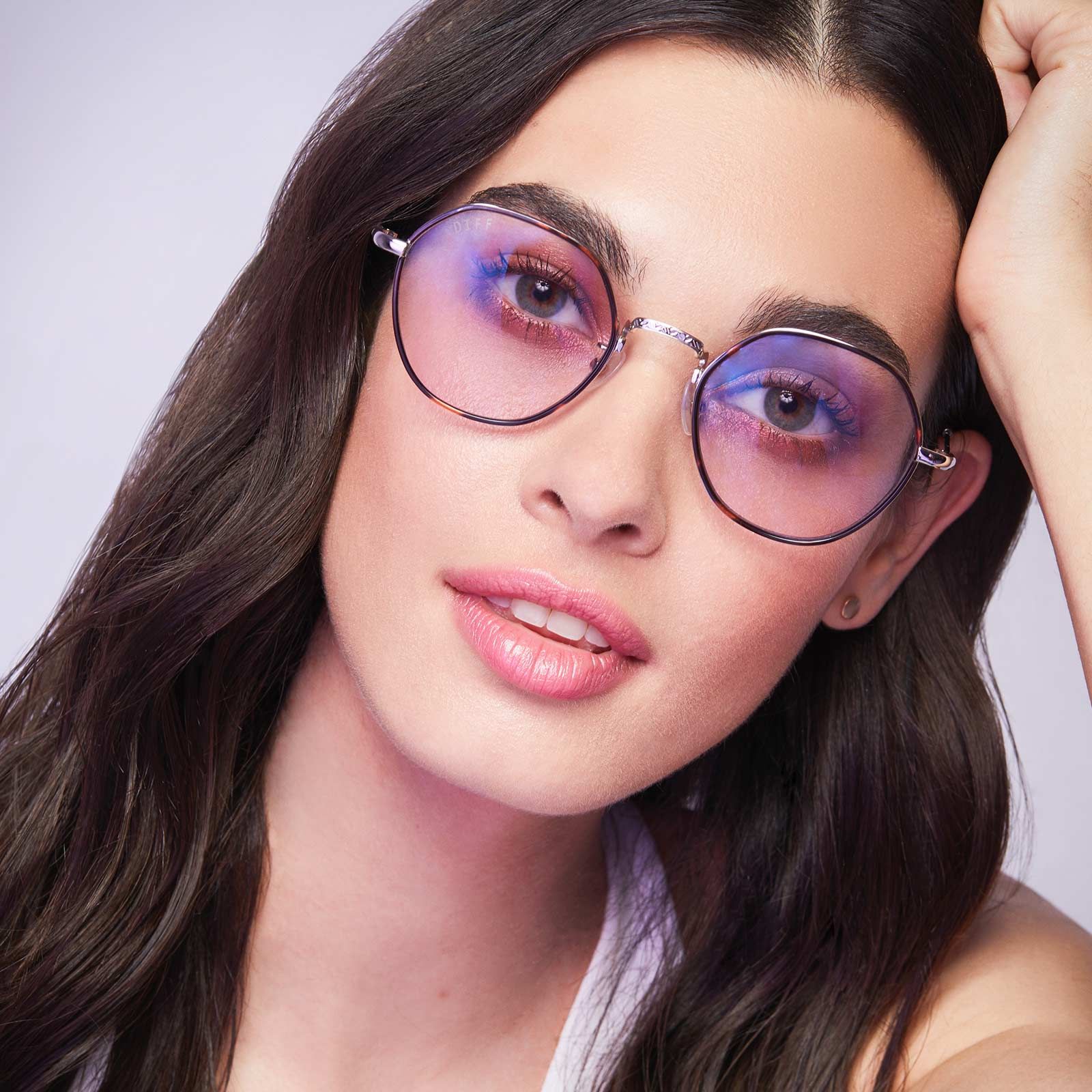 RIDLEY - SILVER + PURPLE BLUE LIGHT TECHNOLOGY GLASSES sold by Diff Eyewear product image thumbnail 5