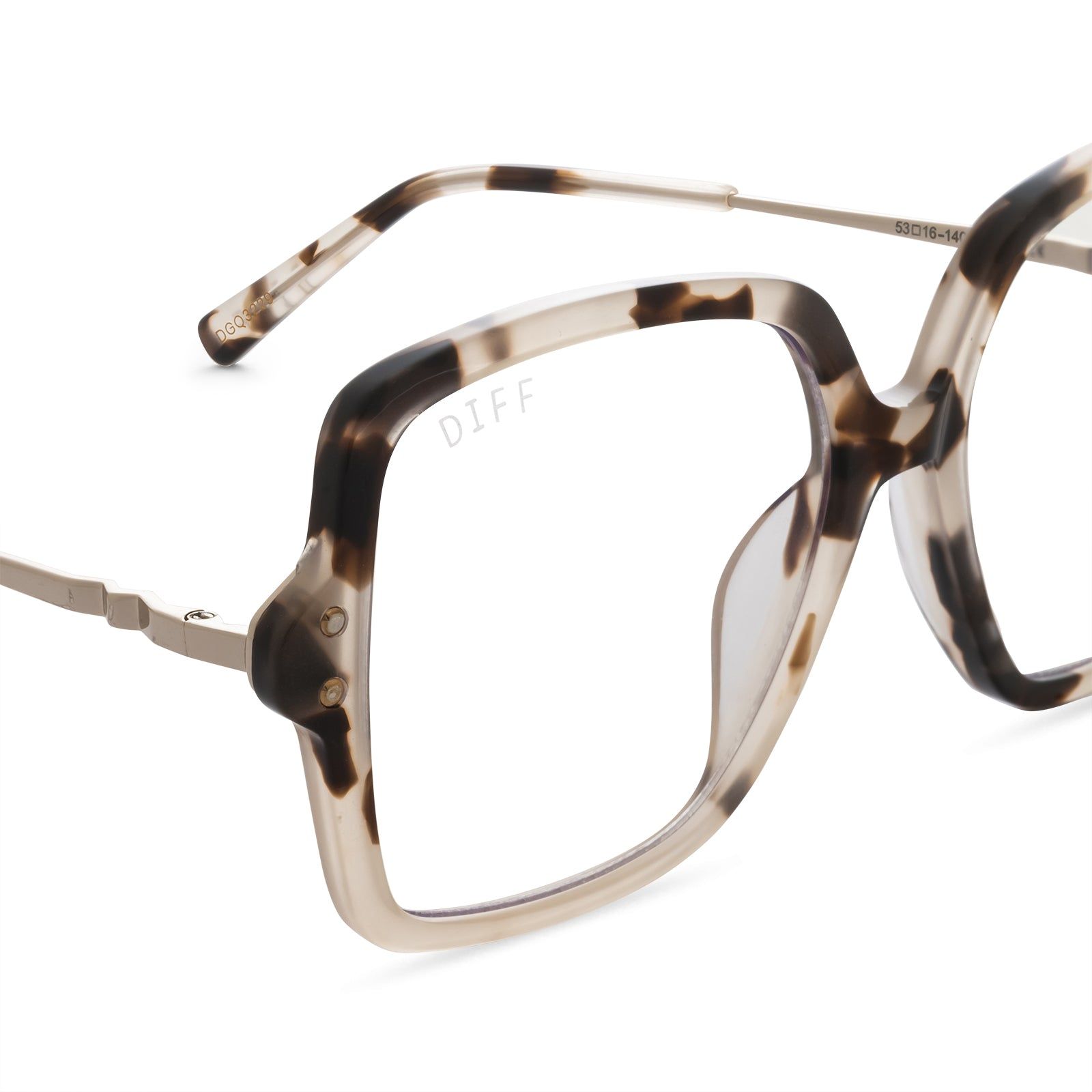 CLAIRE - CREAM TORTOISE + BLUE LIGHT TECHNOLOGY GLASSES sold by Diff Eyewear product image thumbnail 3