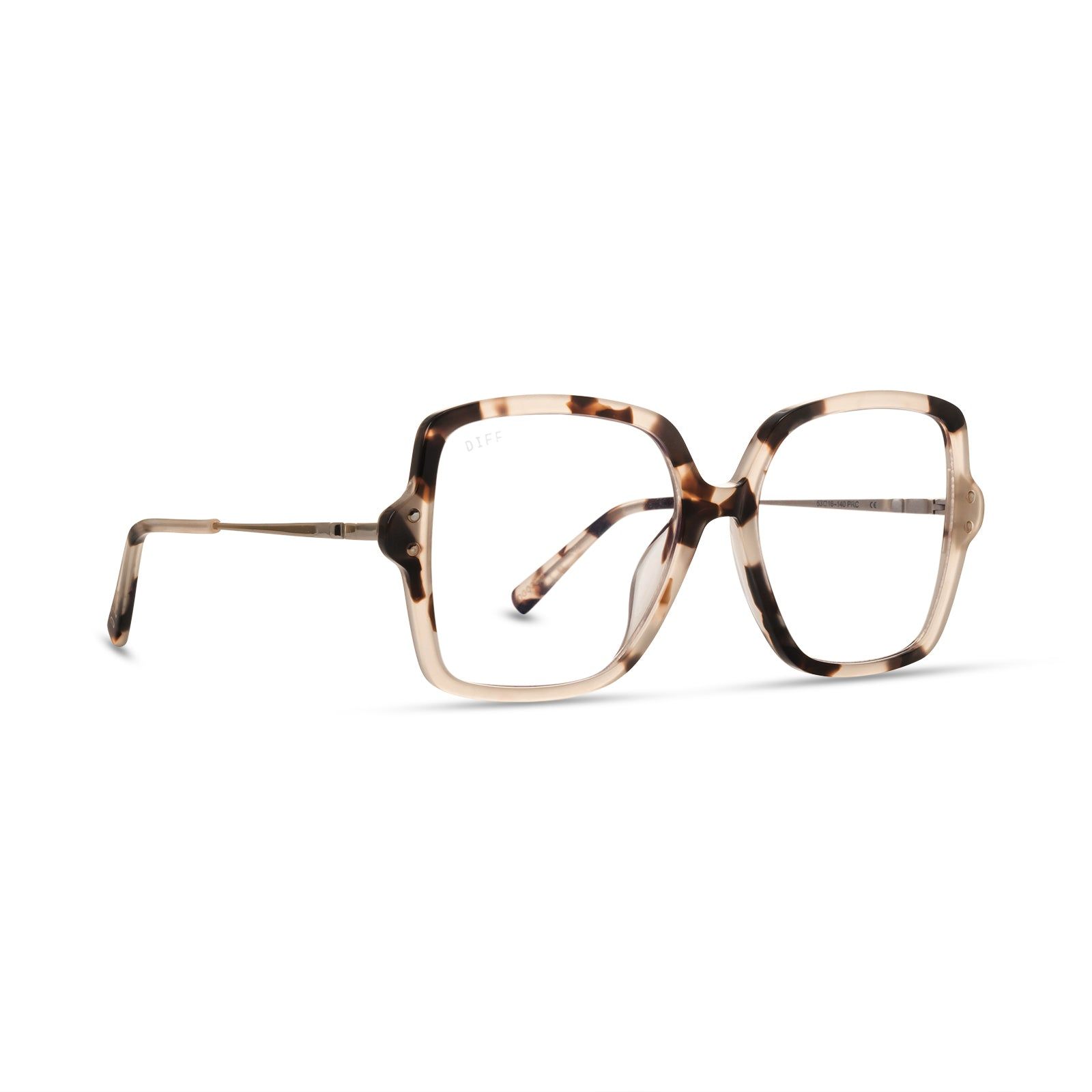 CLAIRE - CREAM TORTOISE + BLUE LIGHT TECHNOLOGY GLASSES sold by Diff Eyewear product image thumbnail 2