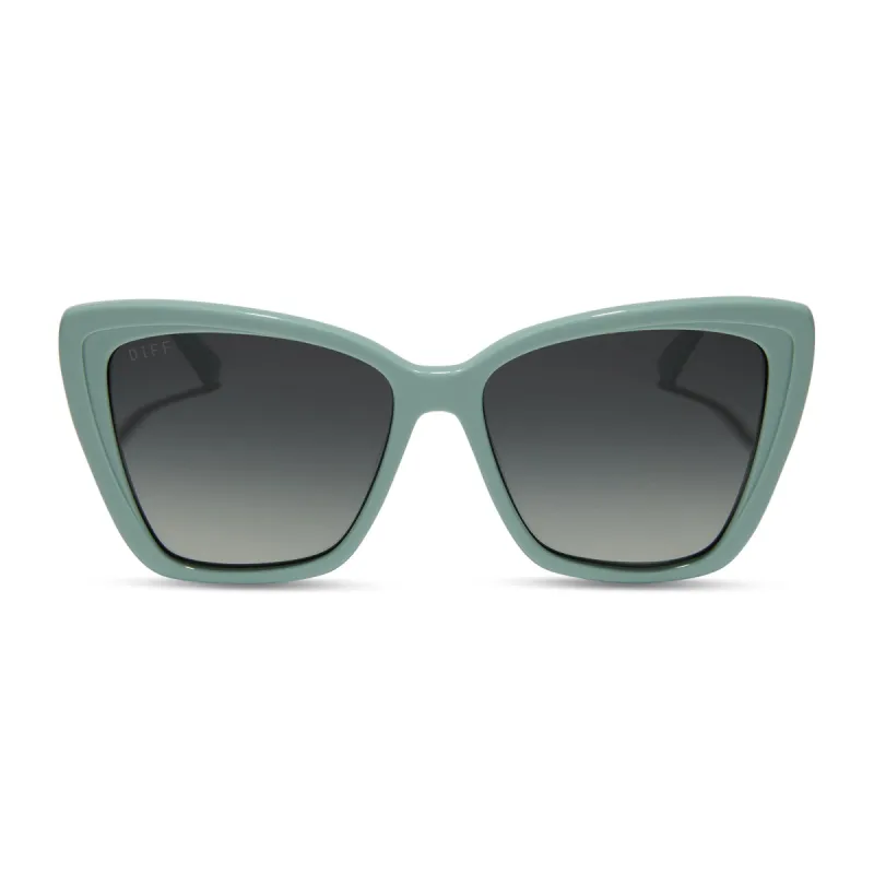 BECKY II - STEEL TEAL + GREY GRADIENT SUNGLASSES sold by Diff Eyewear
