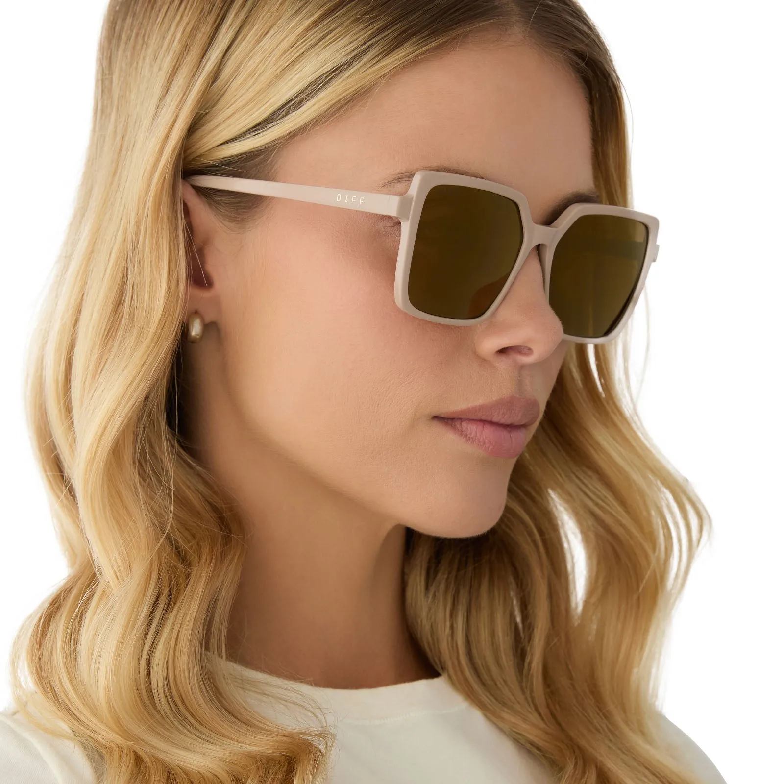 ESME - ALMOND + BROWN GOLD FLASH + POLARIZED SUNGLASSES sold by Diff Eyewear product image thumbnail 5