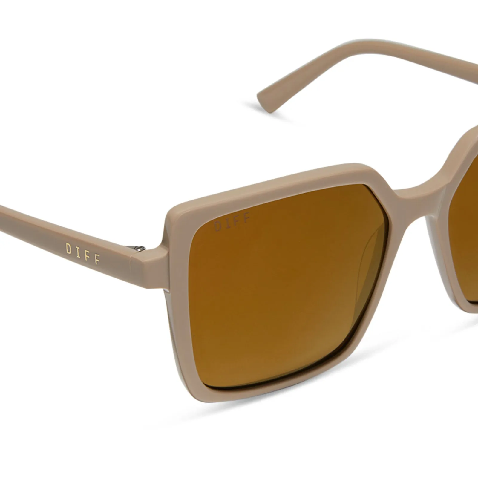 ESME - ALMOND + BROWN GOLD FLASH + POLARIZED SUNGLASSES sold by Diff Eyewear product image thumbnail 4