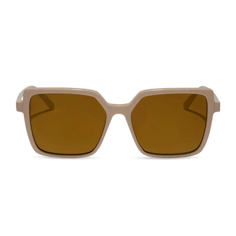 ESME - ALMOND + BROWN GOLD FLASH + POLARIZED SUNGLASSES sold by Diff Eyewear