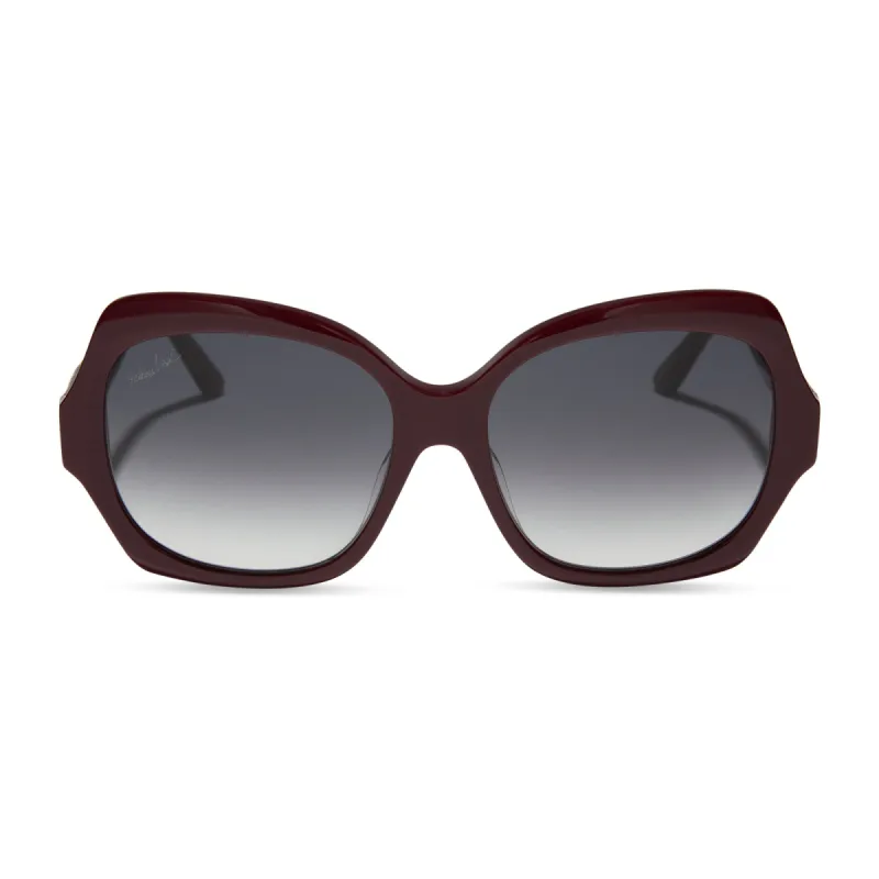 PATRICIA NASH - FARRAH II + MAROON + GREY GRADIENT SUNGLASSES sold by Diff Eyewear