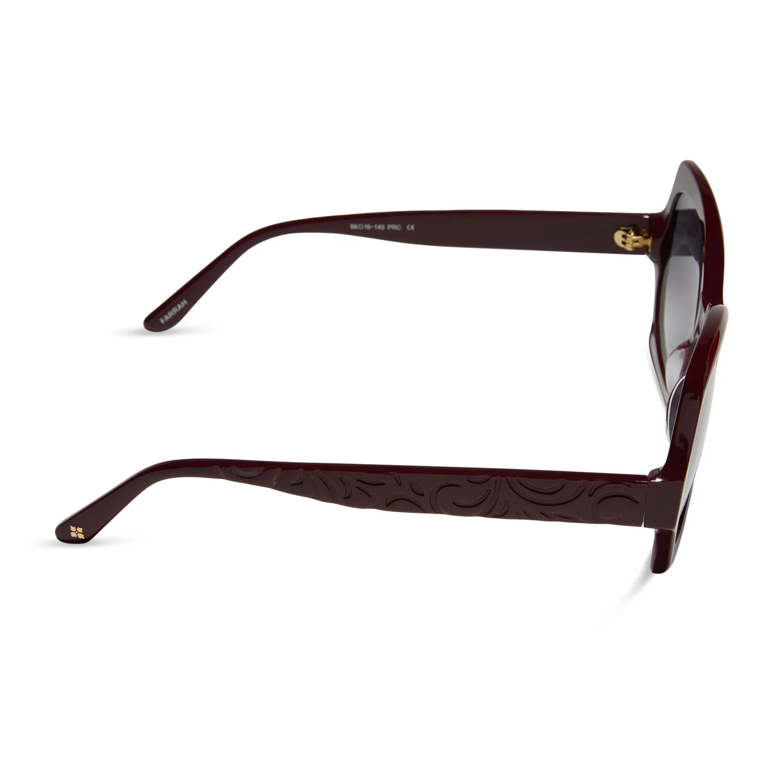 PATRICIA NASH - FARRAH II + MAROON + GREY GRADIENT SUNGLASSES sold by Diff Eyewear product image thumbnail 3