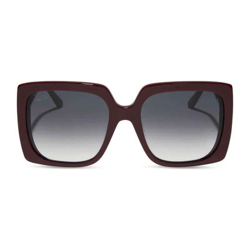 PATRICIA NASH - JACKIE + MAROON + GREY GRADIENT SUNGLASSES sold by Diff Eyewear