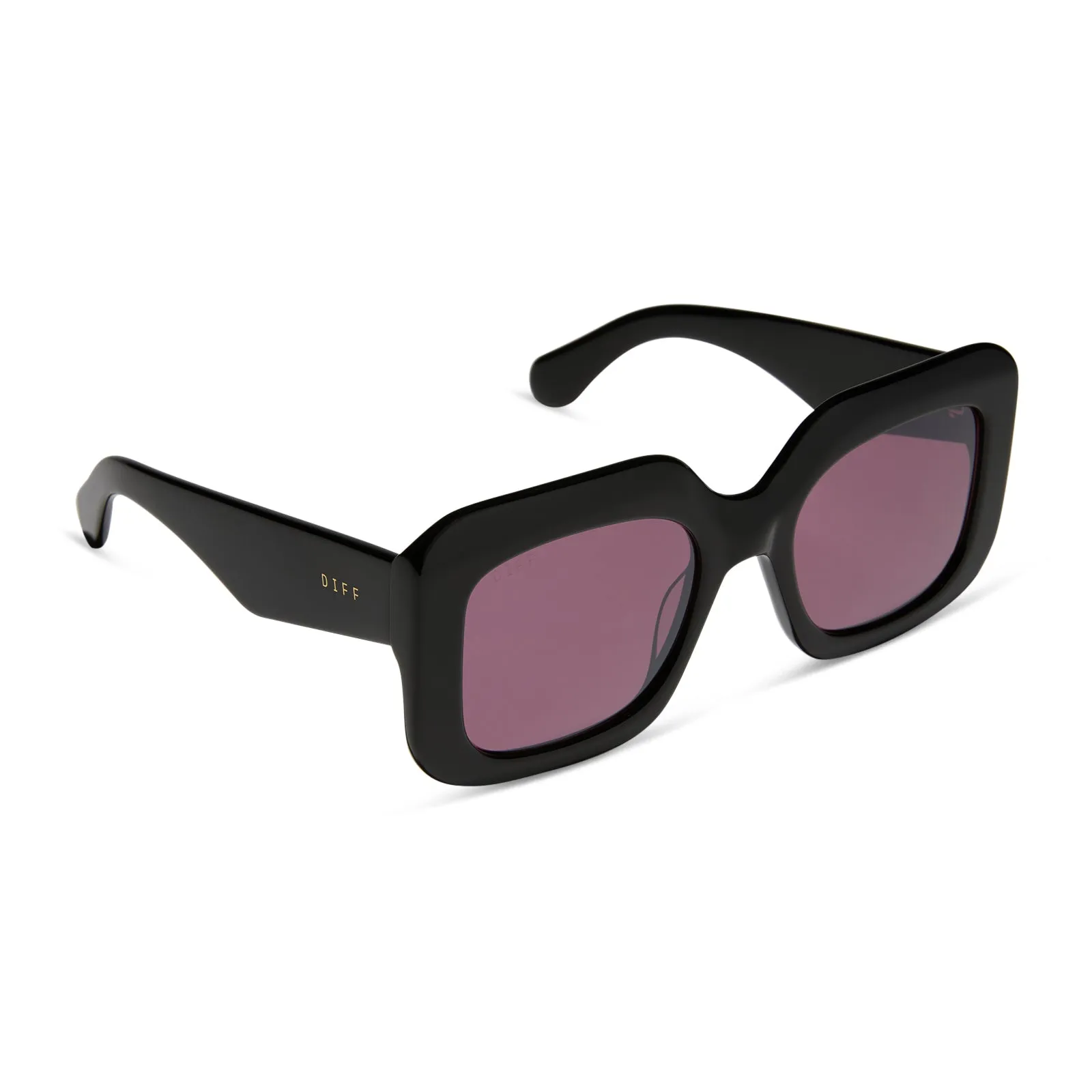 GIADA - BLACK + AUBERGINE W SILVER FLASH SUNGLASSES sold by Diff Eyewear product image thumbnail 2