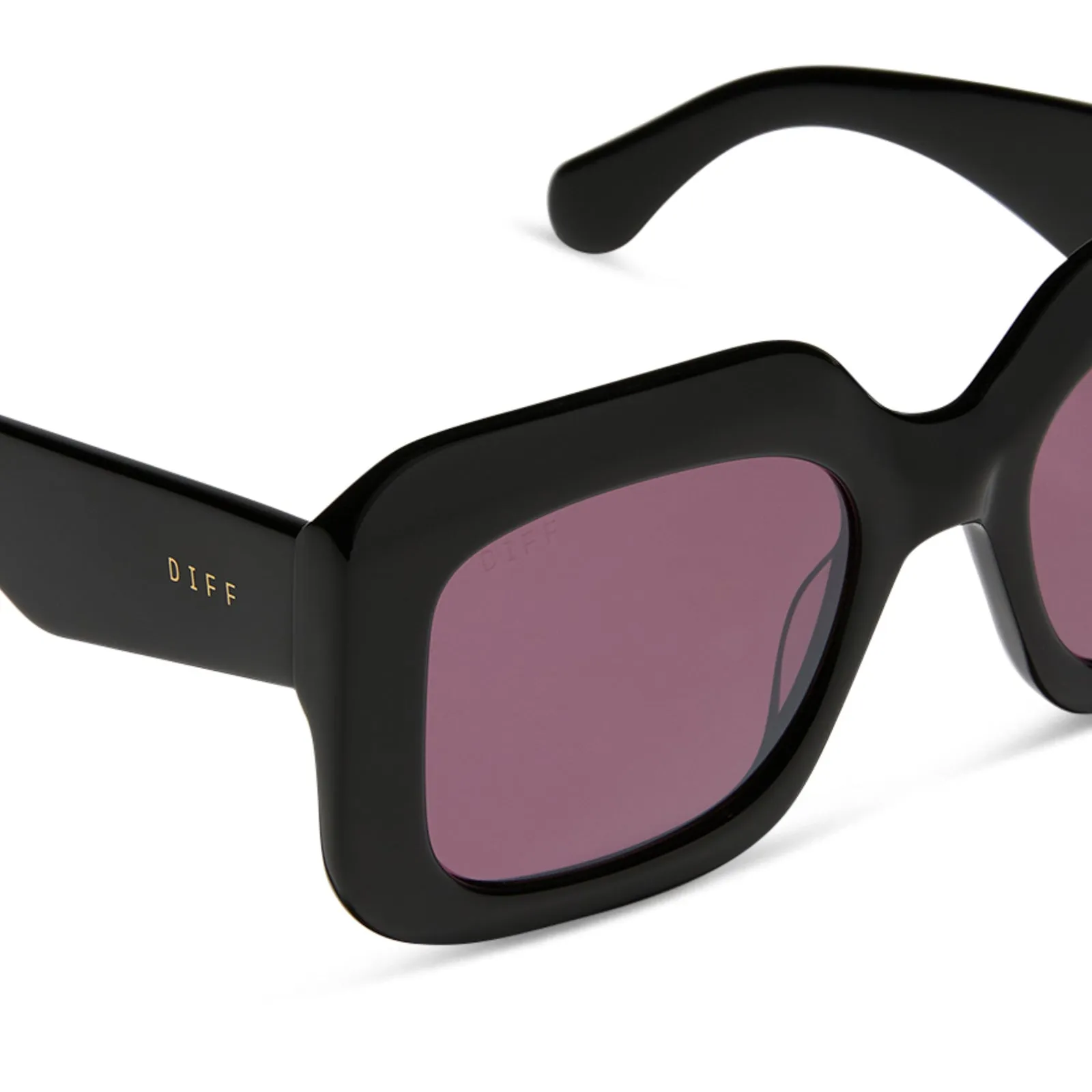 GIADA - BLACK + AUBERGINE W SILVER FLASH SUNGLASSES sold by Diff Eyewear product image thumbnail 4