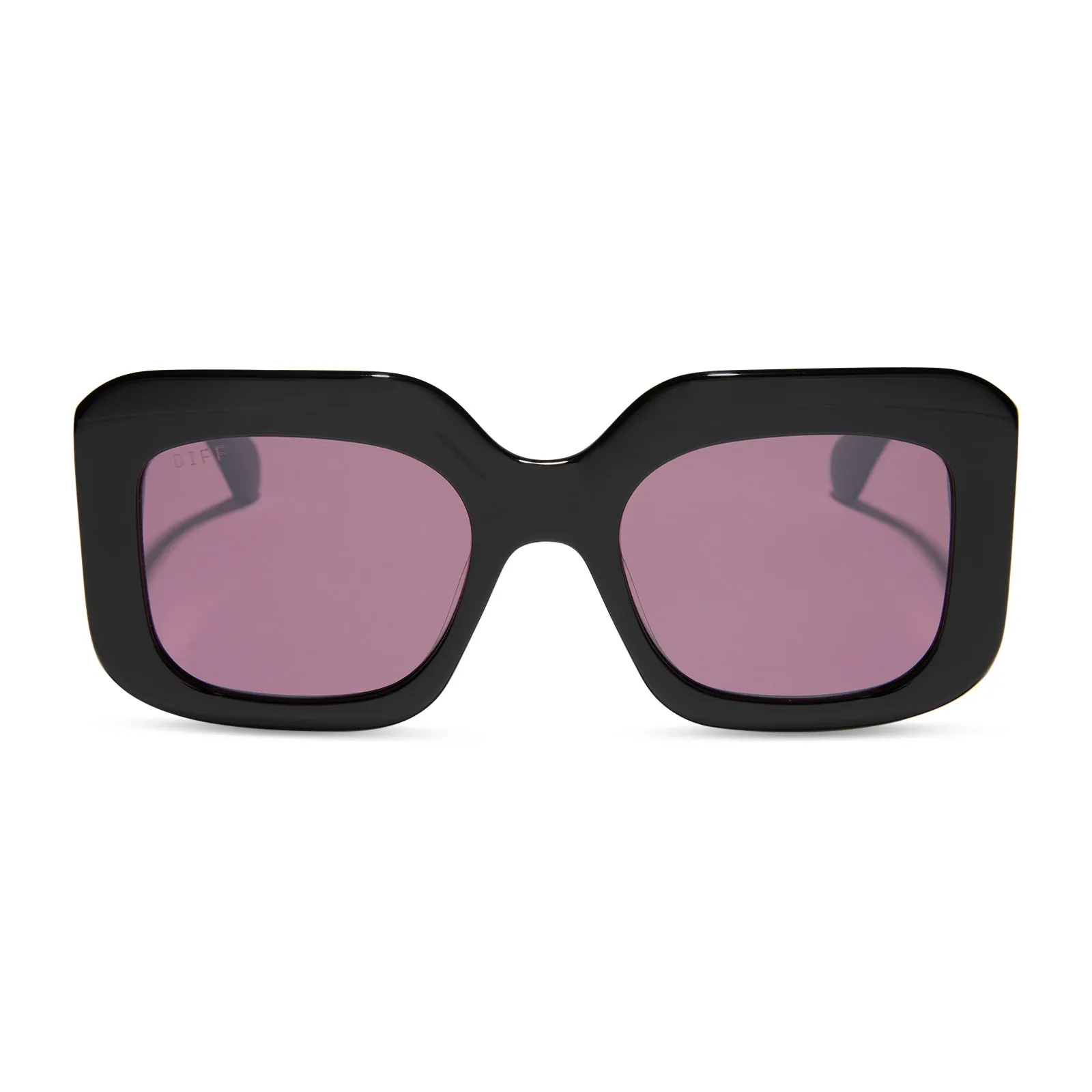 GIADA - BLACK + AUBERGINE W SILVER FLASH SUNGLASSES sold by Diff Eyewear