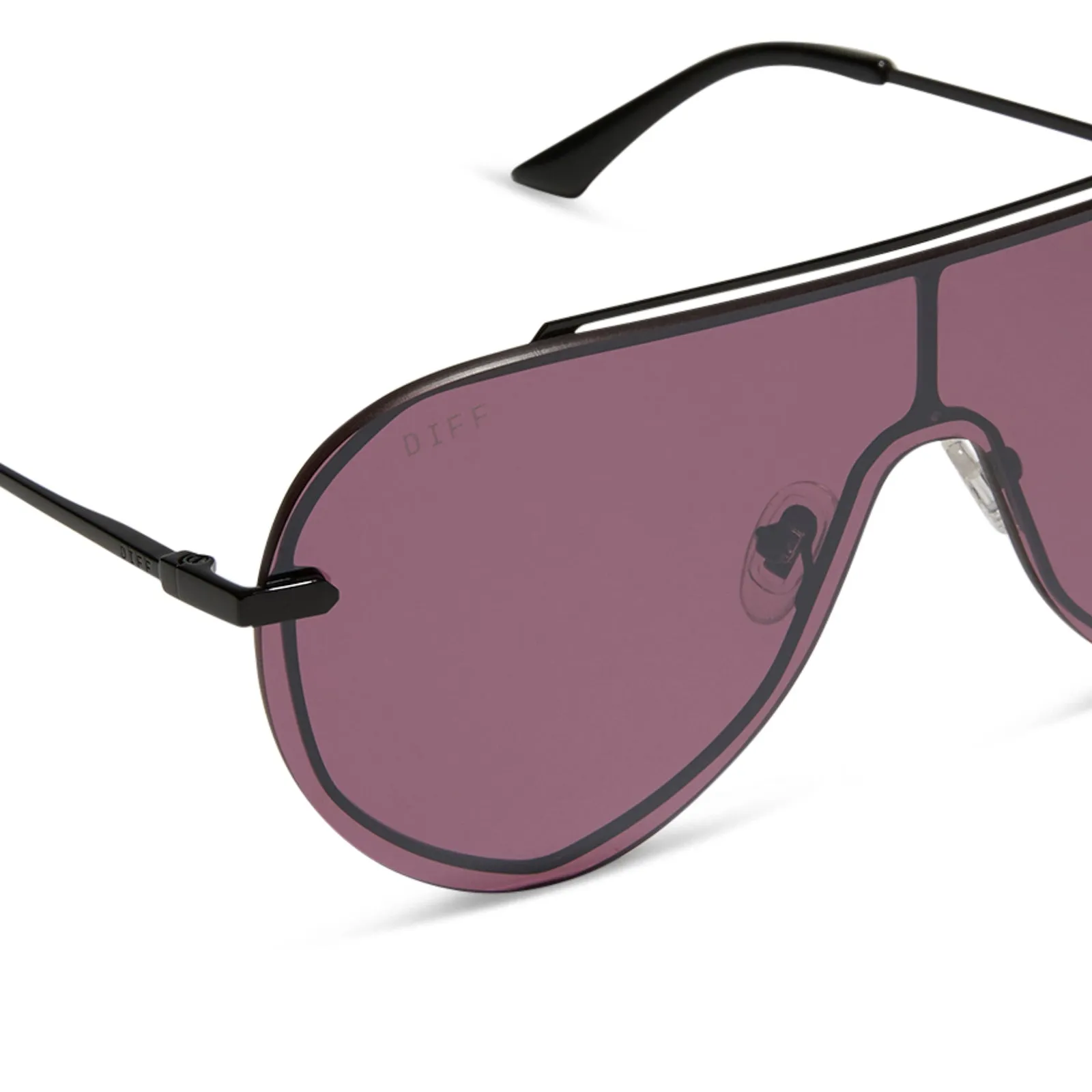 IMANI - BLACK + AUBERGINE W SILVER FLASH SUNGLASSES sold by Diff Eyewear product image thumbnail 4