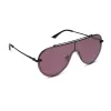 IMANI - BLACK + AUBERGINE W SILVER FLASH SUNGLASSES sold by Diff Eyewear