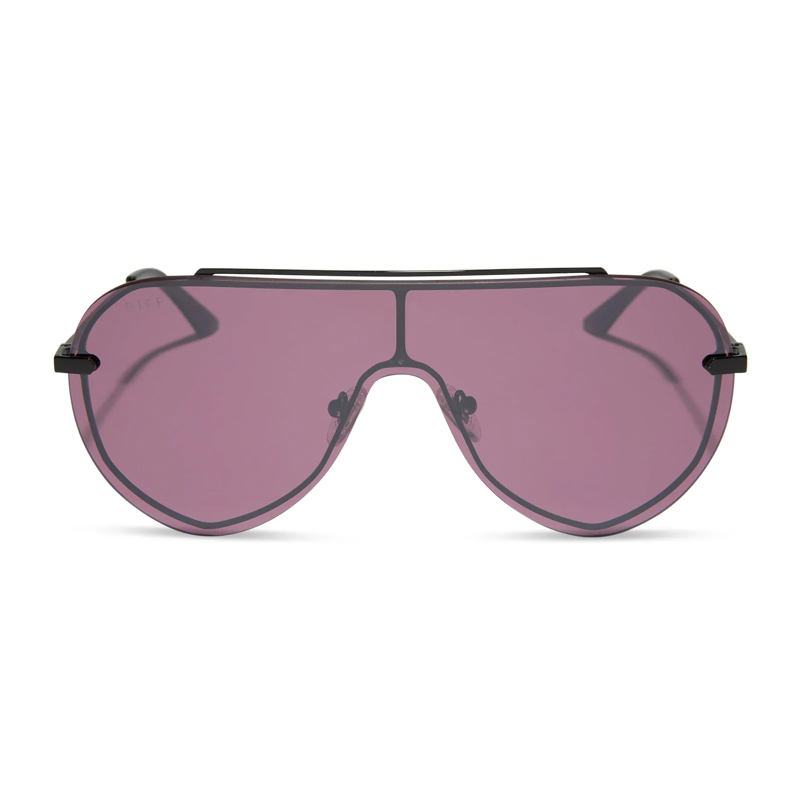 IMANI - BLACK + AUBERGINE W SILVER FLASH SUNGLASSES sold by Diff Eyewear