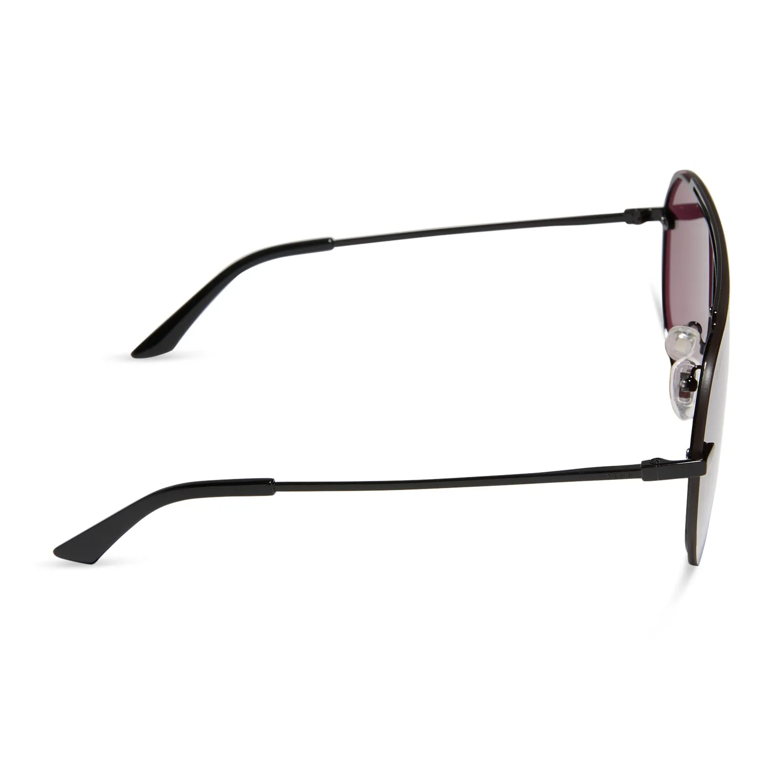 IMANI - BLACK + AUBERGINE W SILVER FLASH SUNGLASSES sold by Diff Eyewear product image thumbnail 3
