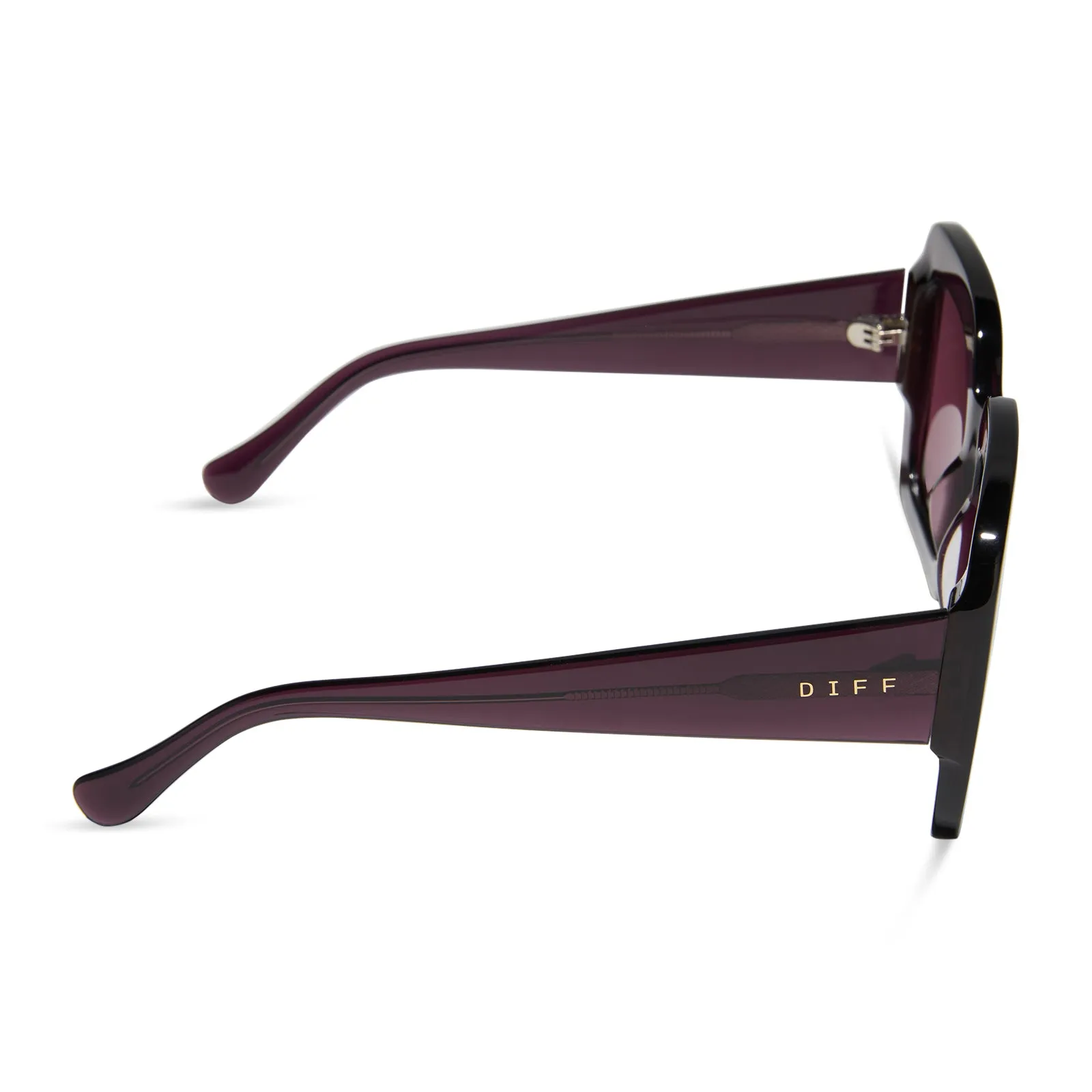 CHARISE - AUBERGINE + AUBERGINE W SILVER FLASH SUNGLASSES sold by Diff Eyewear product image thumbnail 3