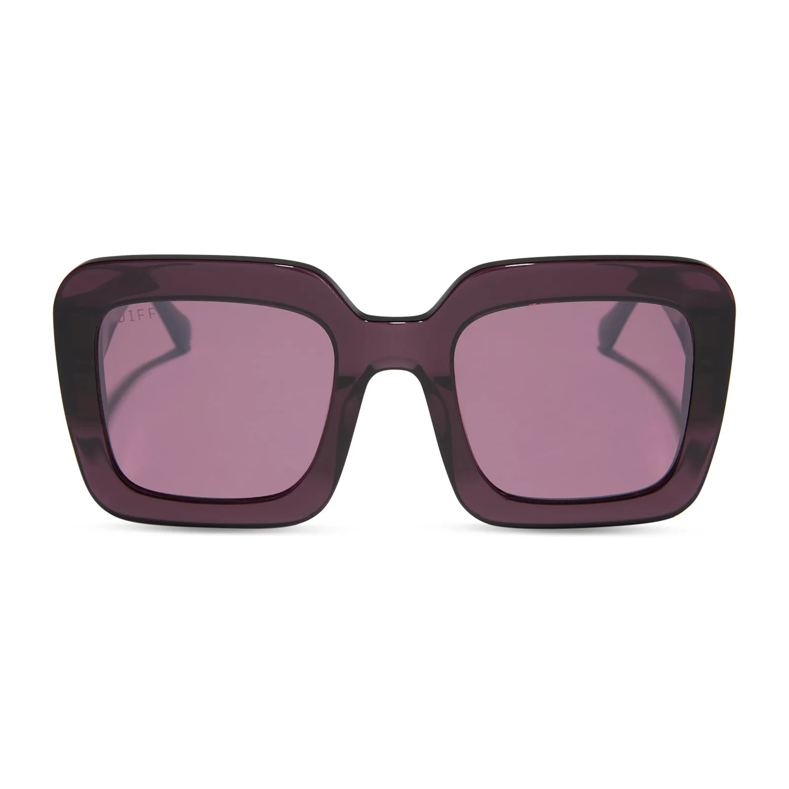 CHARISE - AUBERGINE + AUBERGINE W SILVER FLASH SUNGLASSES sold by Diff Eyewear