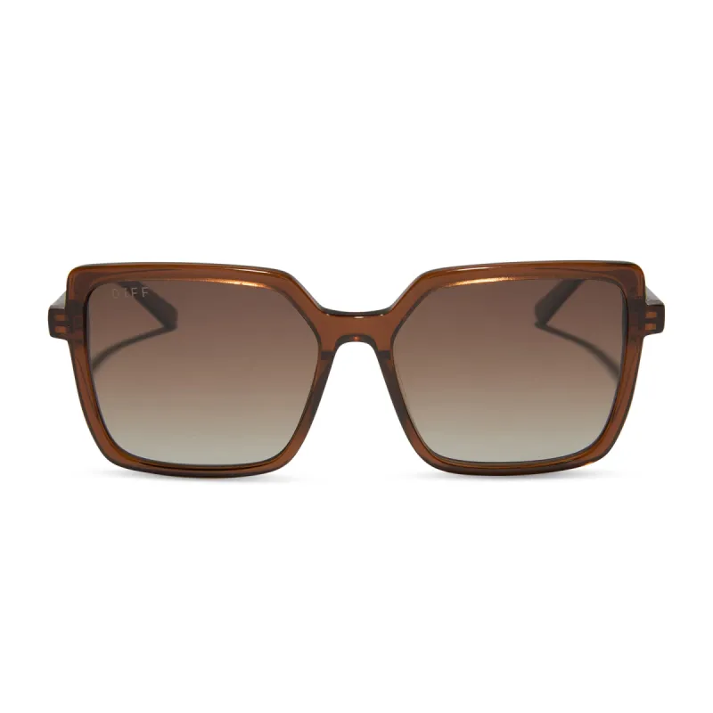 ESME - WHISKEY + BROWN GRADIENT + POLARIZED SUNGLASSES sold by Diff Eyewear