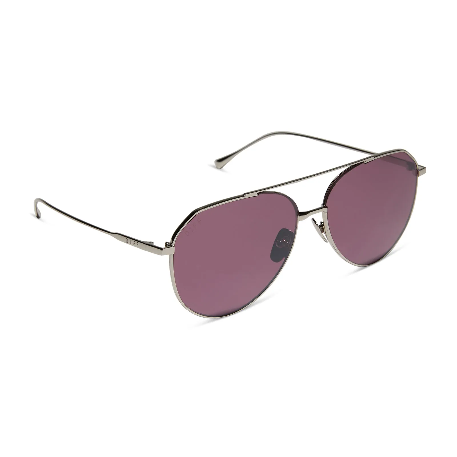 DASH - SILVER + AUBERGINE W SILVER FLASH + POLARIZED SUNGLASSES sold by Diff Eyewear product image thumbnail 2