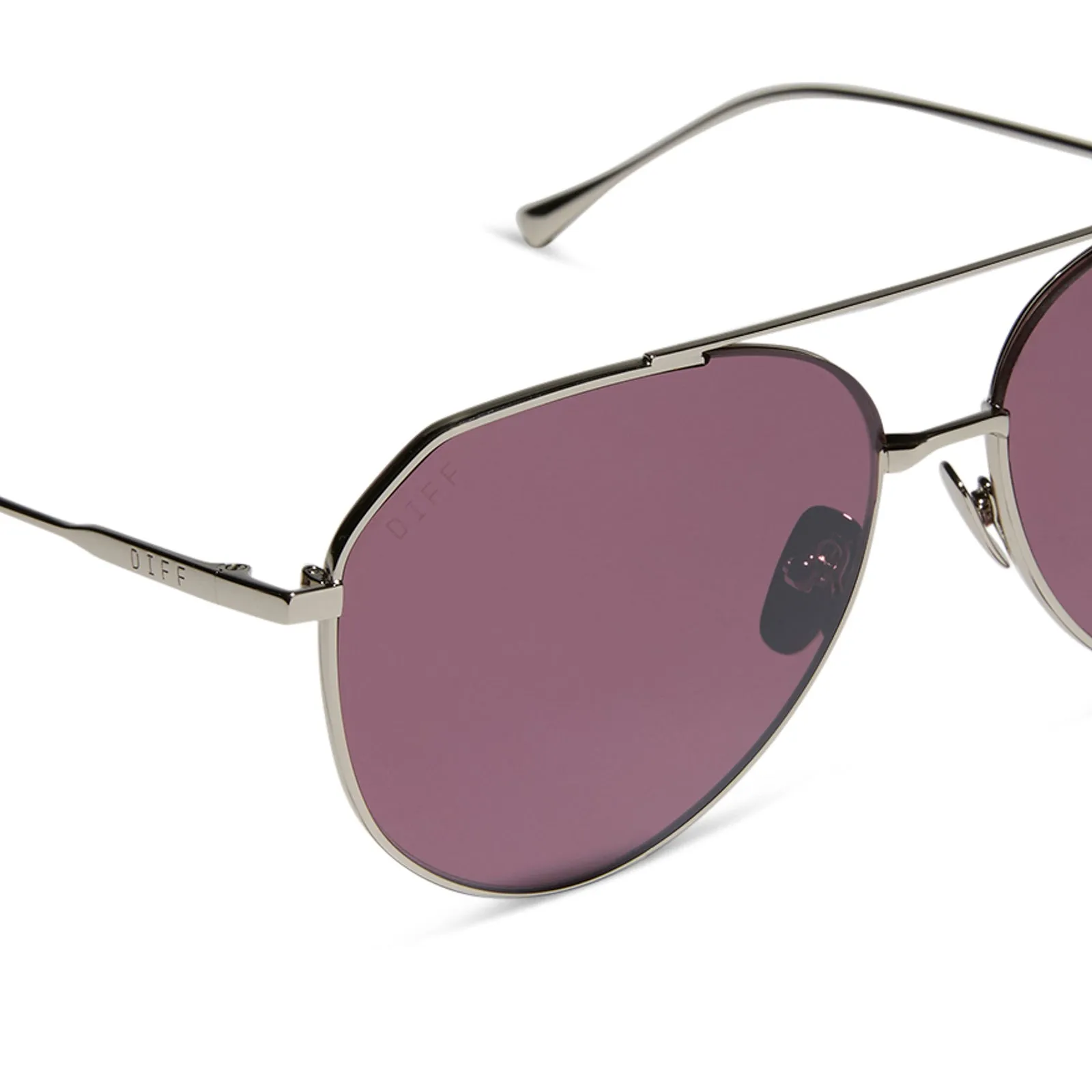 DASH - SILVER + AUBERGINE W SILVER FLASH + POLARIZED SUNGLASSES sold by Diff Eyewear product image thumbnail 4