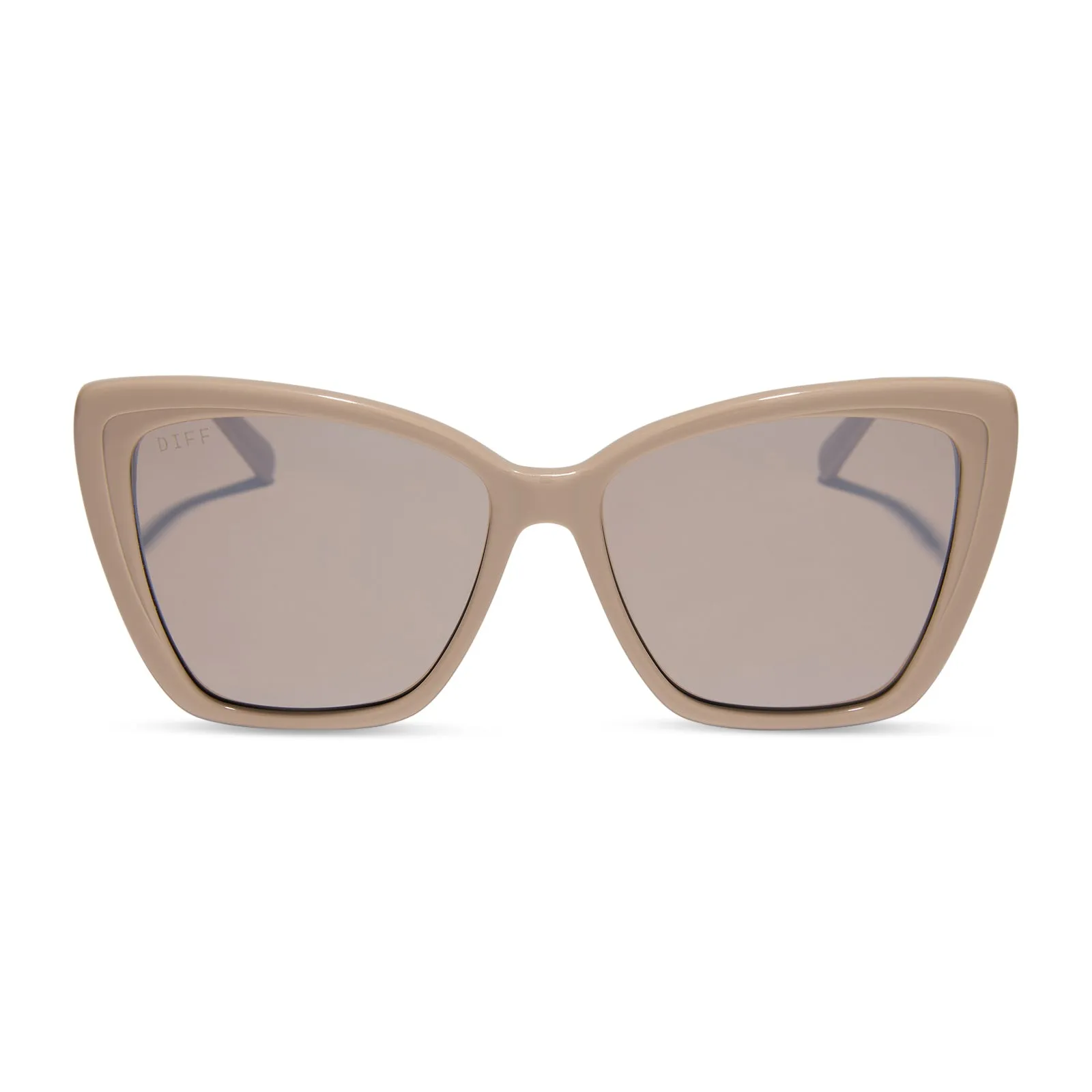 BECKY II - BRUSHED GOLD + ALMOND SILVER FLASH SUNGLASSES sold by Diff Eyewear