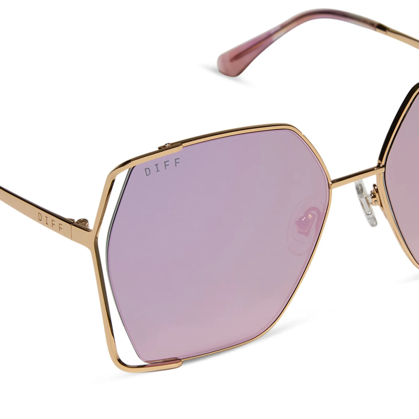 DONNA IV - GOLD + TAUPE MIRROR SUNGLASSES sold by Diff Eyewear product image thumbnail 4