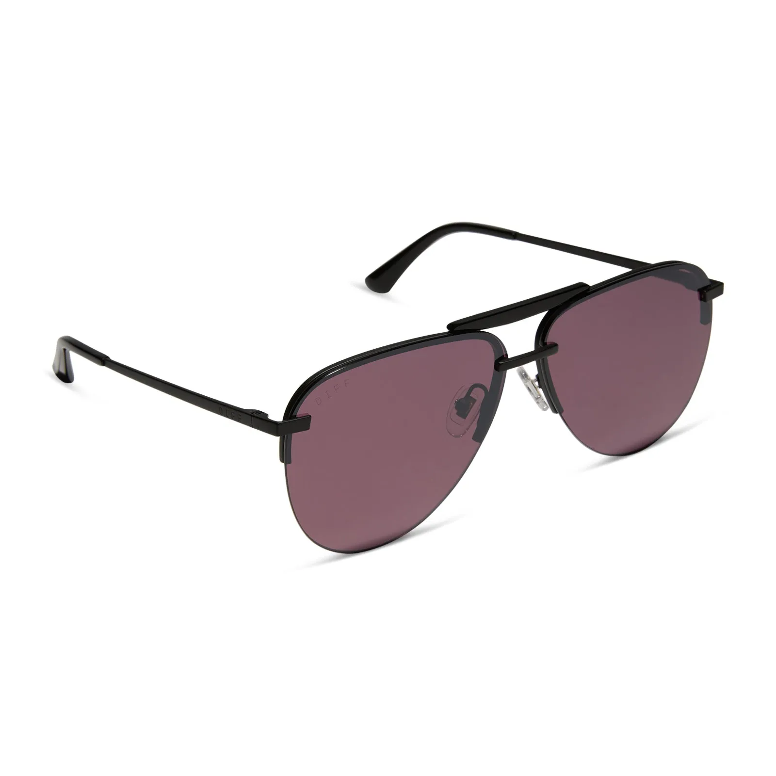 TAHOE - MATTE BLACK + BLACK TEMPLE TIPS + AUBERGINE + SILVER FLASH SUNGLASSES sold by Diff Eyewear product image thumbnail 2