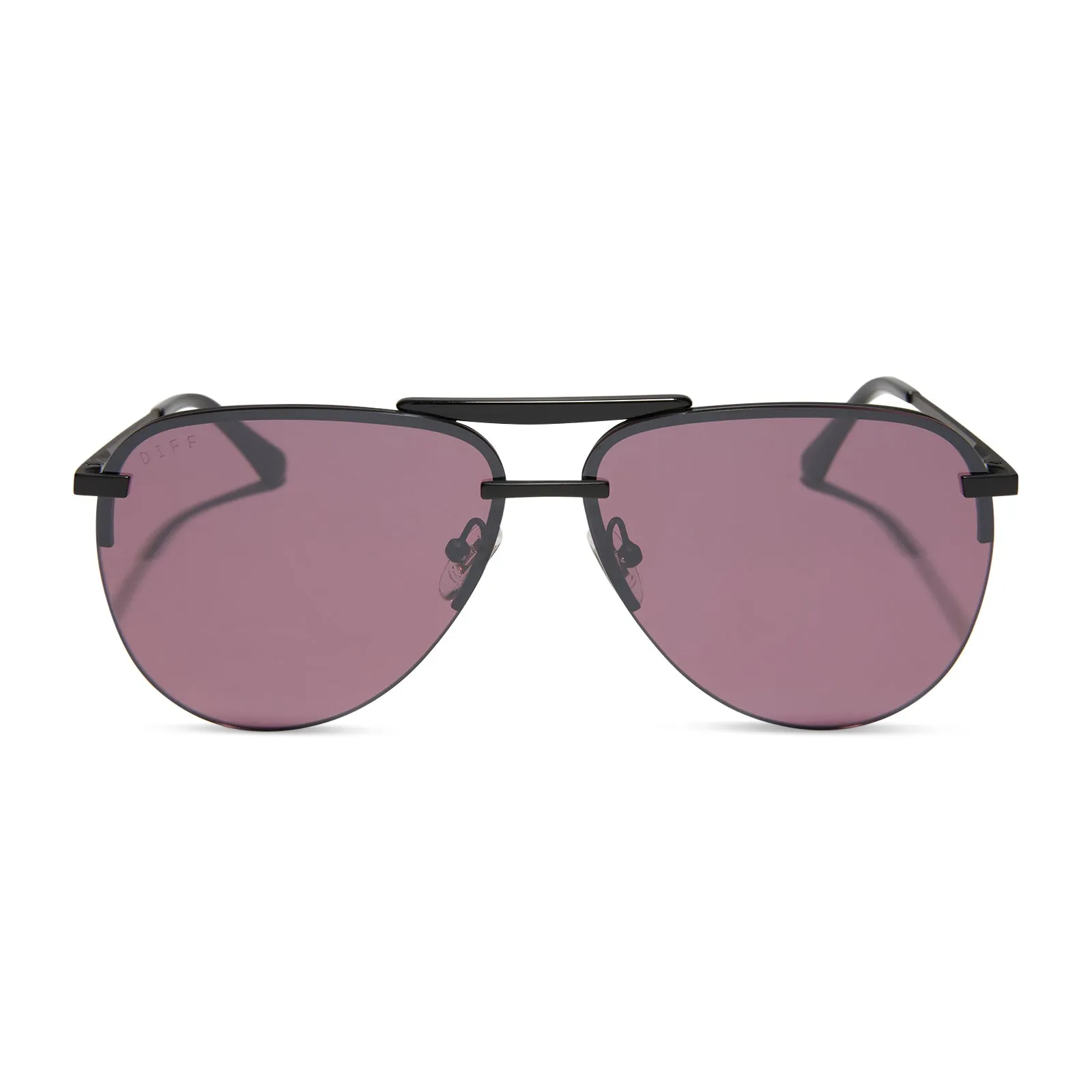 TAHOE - MATTE BLACK + BLACK TEMPLE TIPS + AUBERGINE + SILVER FLASH SUNGLASSES sold by Diff Eyewear