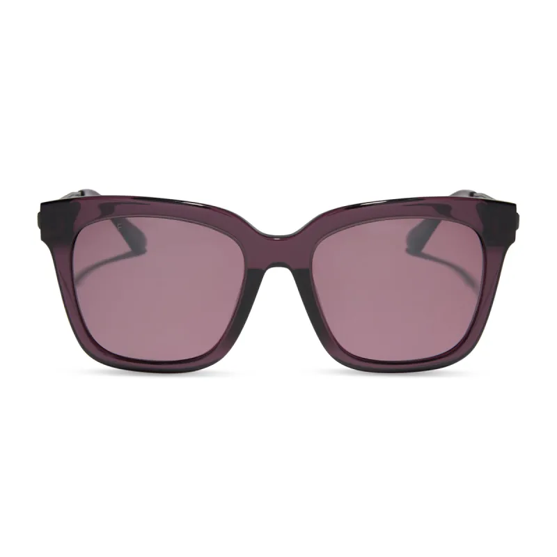 BELLA - AUBERGINE + AUBERGINE W SILVER FLASH + POLARIZED SUNGLASSES sold by Diff Eyewear